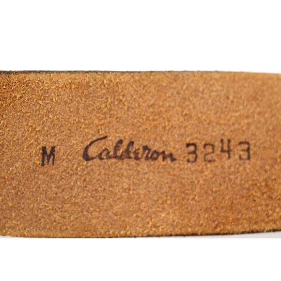Calderon BROWN GENUINE LEATHER 1 3/4" Wd DRESS CASUAL WOMEN'S BELT Size M (X43 - Picture 6 of 11